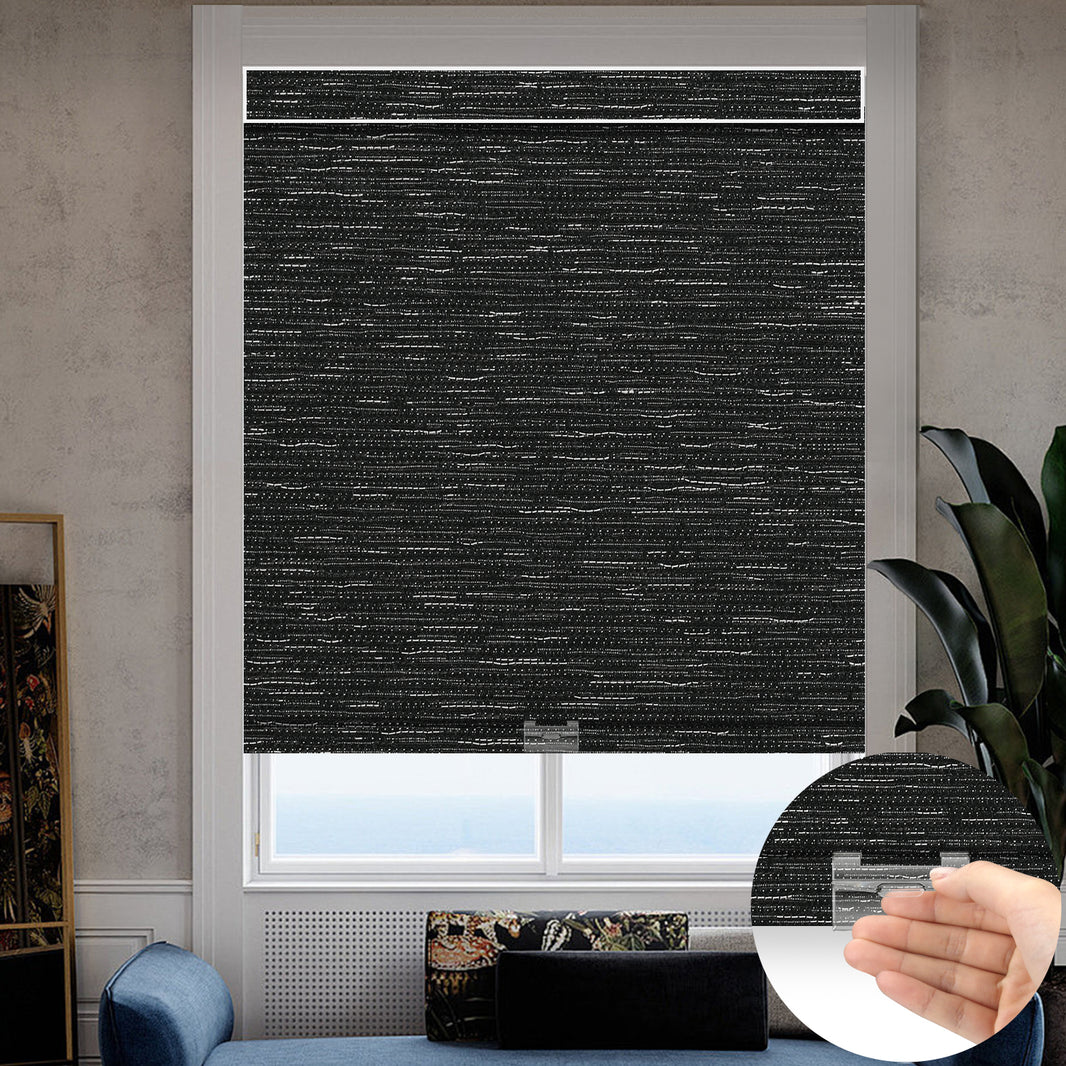Kincmo Cordless 100% Blackout Roller Shades - Aqua Waves