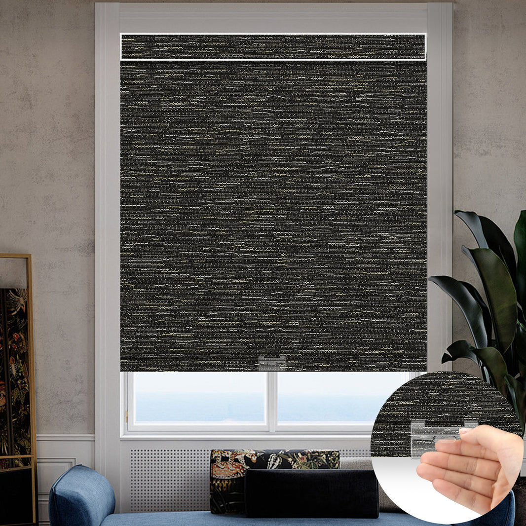 Kincmo Cordless 100% Blackout Roller Shades - Aqua Waves