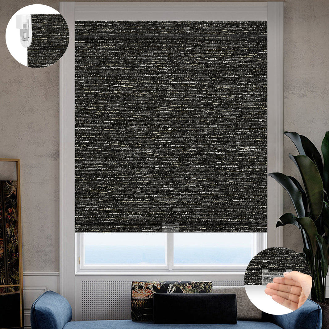 Kincmo No Drill Cordless Roller Shades 100% Blackout - Aqua Waves