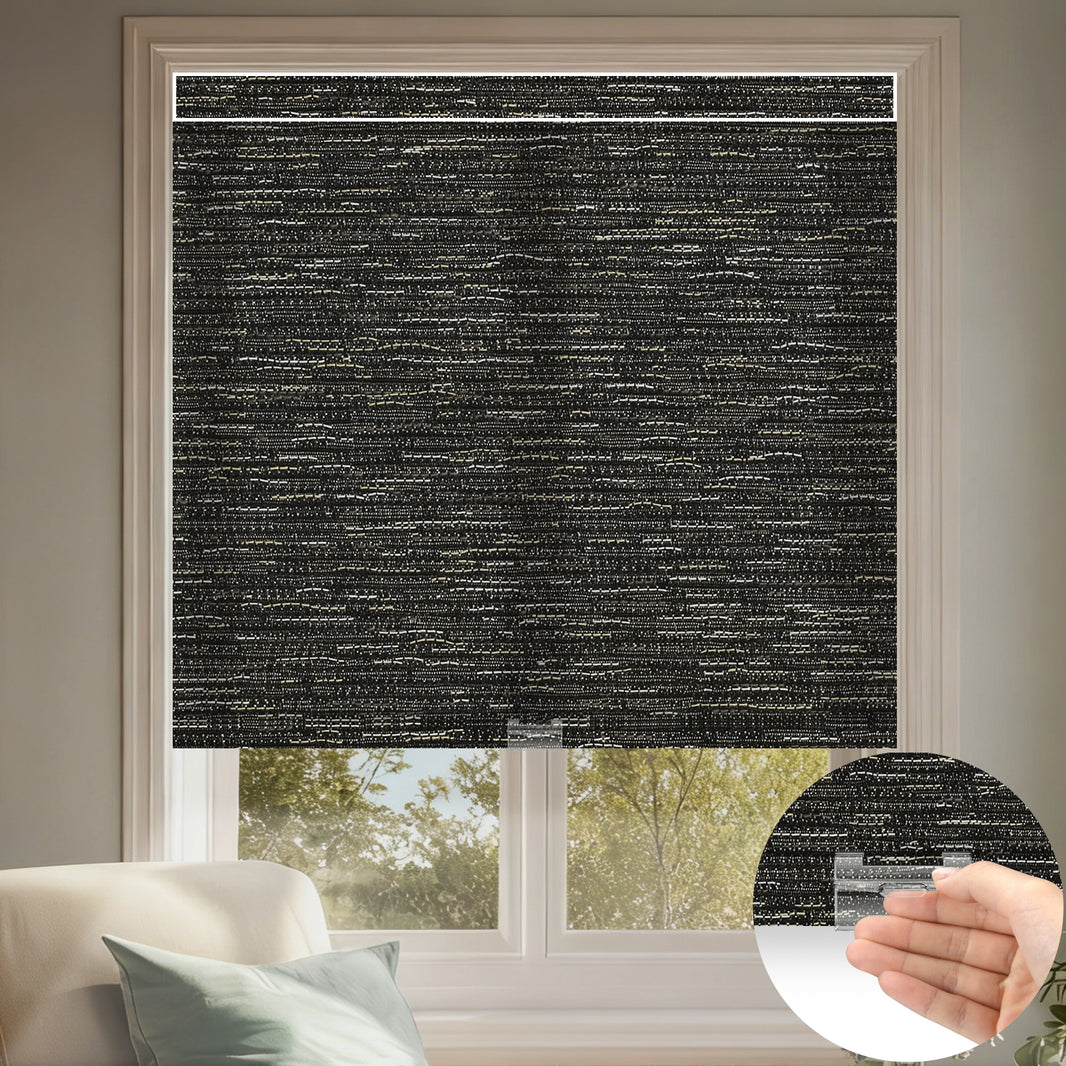 Kincmo Cordless Light Filtering Roller Shades 75% Blackout - Aqua Waves