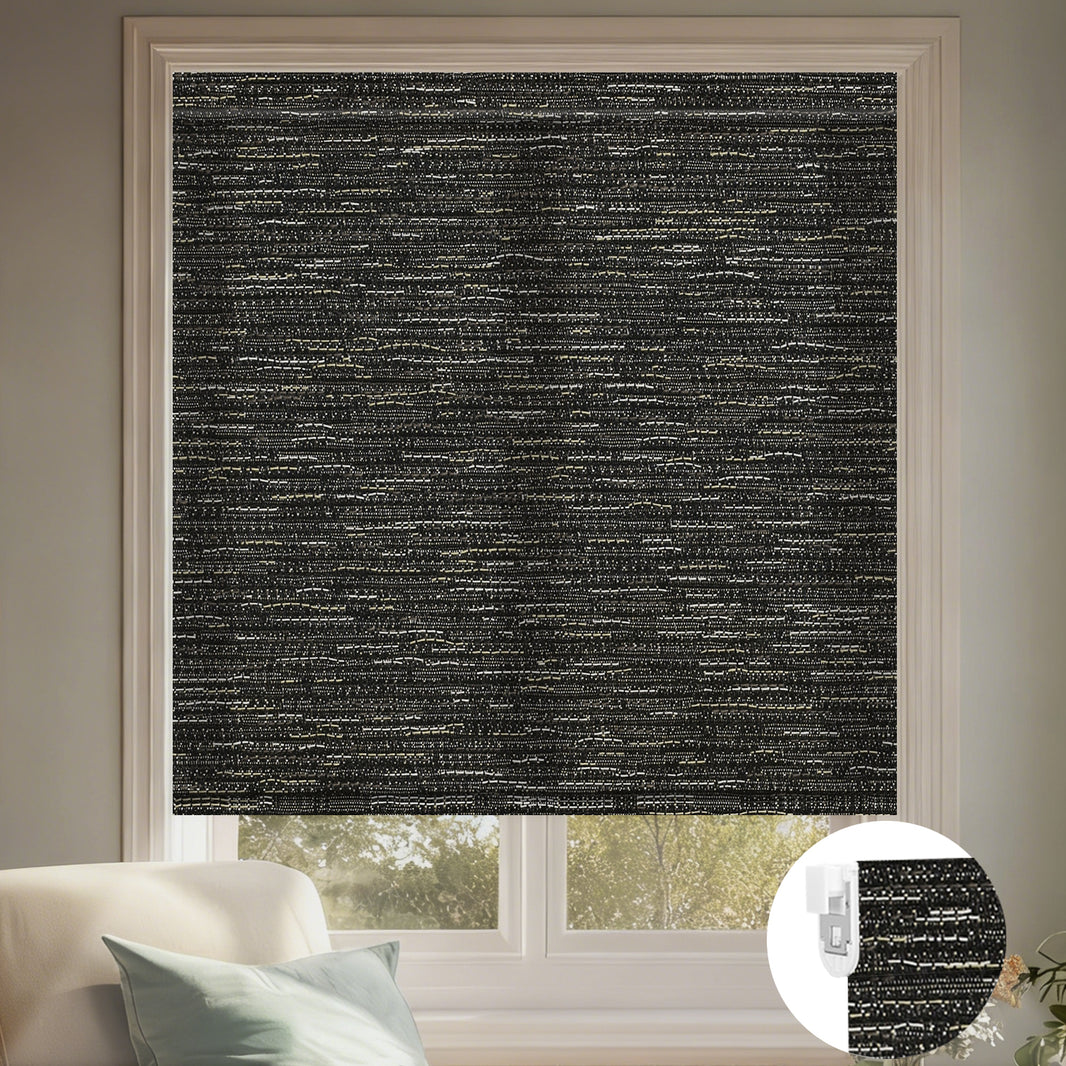 Kincmo No Drill Shades, Motorized 75% Blackout Light Filtering - Aqua Waves