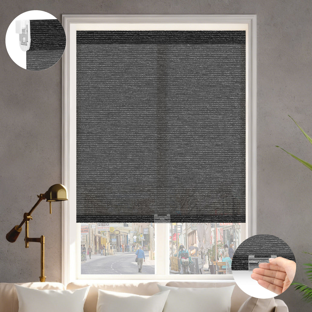 Kincmo No Drill Cordless Light Filtering Roller Shades 60% Blackout - Atlantic