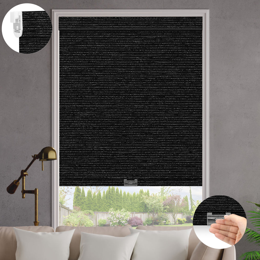 Kincmo No Drill Cordless Roller Shades 100% Blackout - Atlantic