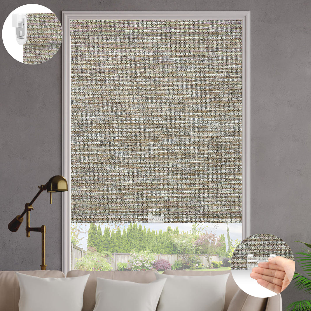 Kincmo No Drill Cordless Roller Shades 100% Blackout - Atlantic