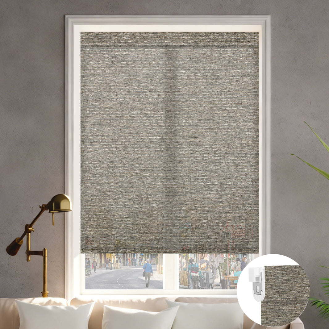 Kincmo No Drill Shades, Motorized 60% Blackout Light Filtering - Atlantic