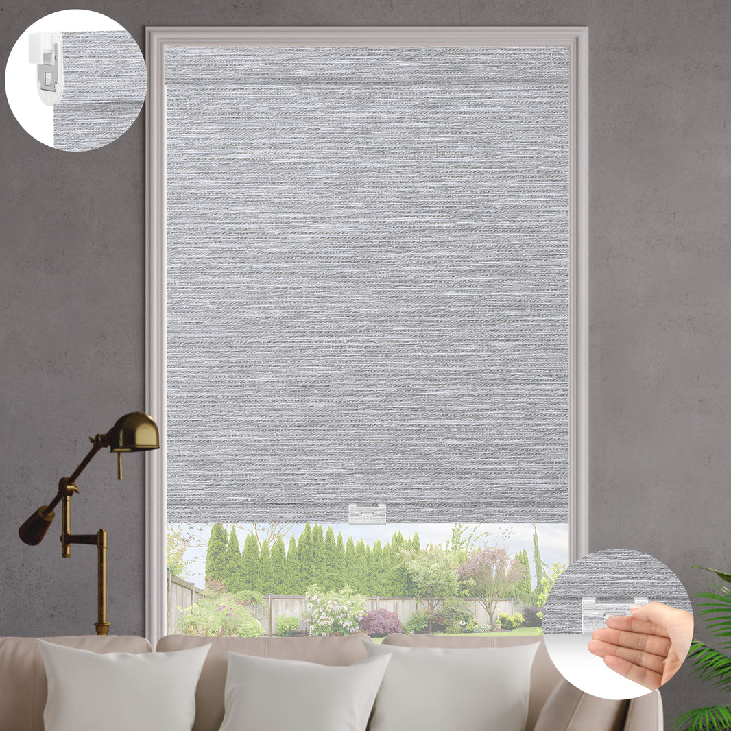 Kincmo No Drill Cordless Roller Shades 100% Blackout - Atlantic