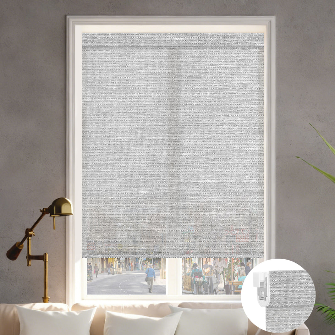 Kincmo No Drill Shades, Motorized 60% Blackout Light Filtering - Atlantic