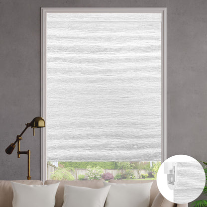 Kincmo No Drill Roller Shades, Motorized 100% Blackout - Atlantic