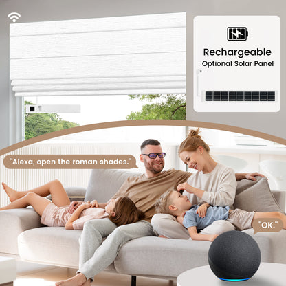 Kincmo Motorized Roman Shades 100% Blackout - Atlantic