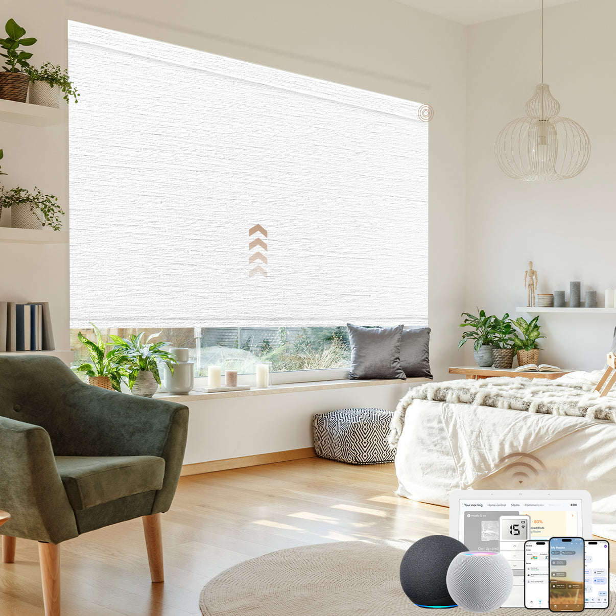 motorized roller shades 100% blackout - atlantic