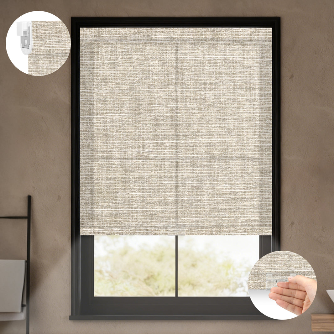 Kincmo No Drill Cordless Light Filtering Roller Shades 70% Blackout - Aurora