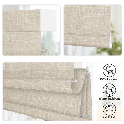 Kincmo Motorized Roman Shades 100% Blackout - Aurora