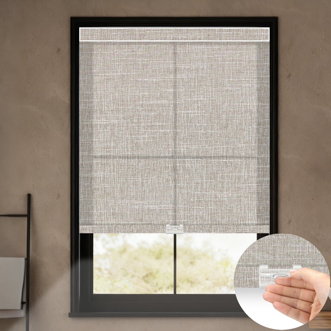 Kincmo Cordless Light Filtering Roller Shades 70% Blackout - Aurora