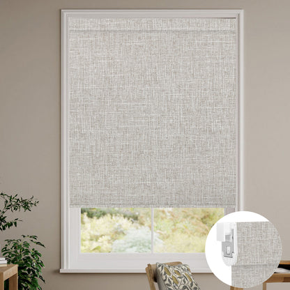 Kincmo No Drill Roller Shades, Motorized 100% Blackout - Aurora