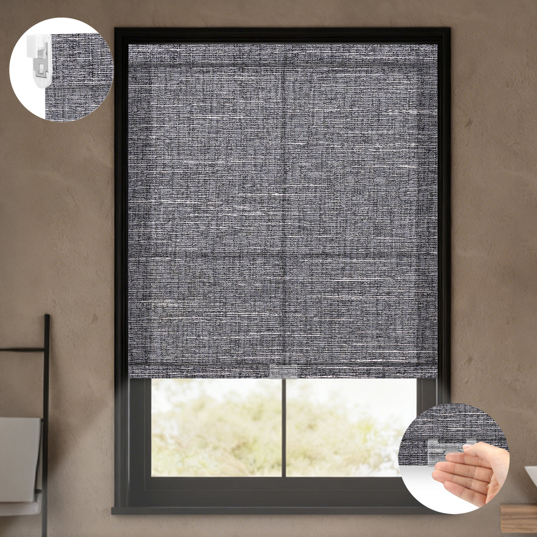 Kincmo No Drill Cordless Light Filtering Roller Shades 70% Blackout - Aurora