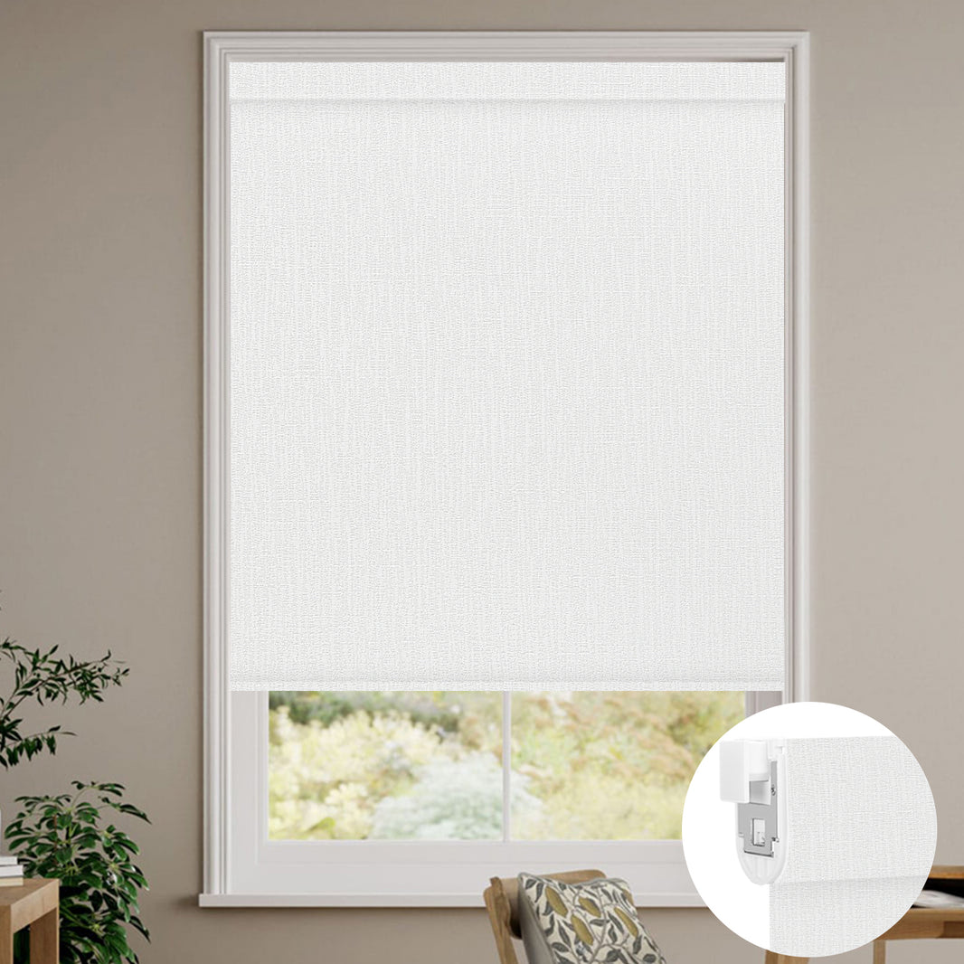 Kincmo No Drill Roller Shades, Motorized 100% Blackout - Aurora