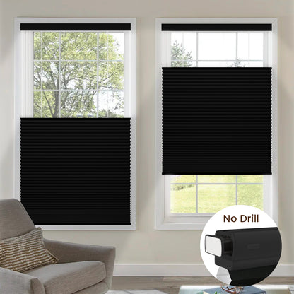 Kincmo No Drill Top Down Bottom Up Cellular Shades, Motorized 100% Blackout