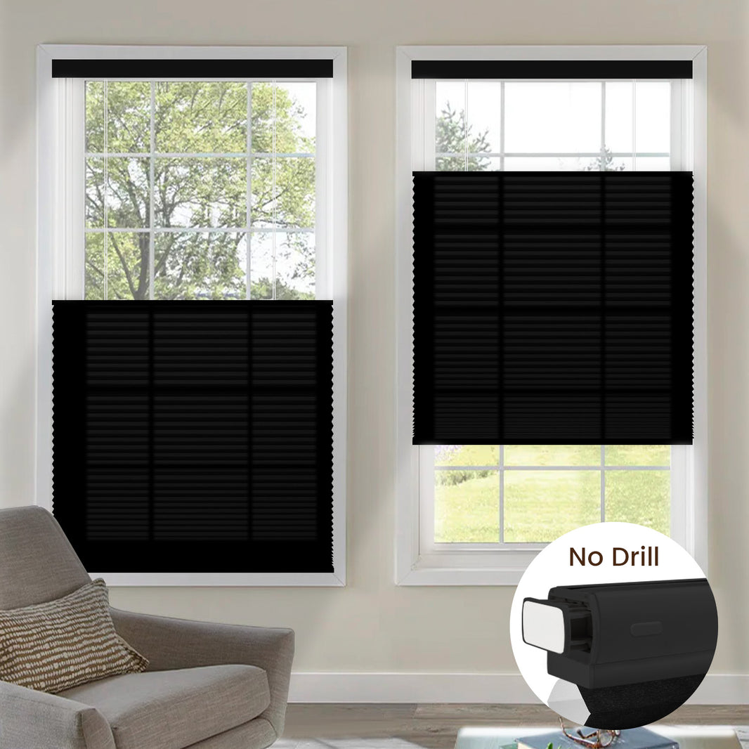 Kincmo No Drill Top Down Bottom Up Cellular Shades, Motorized Light Filtering