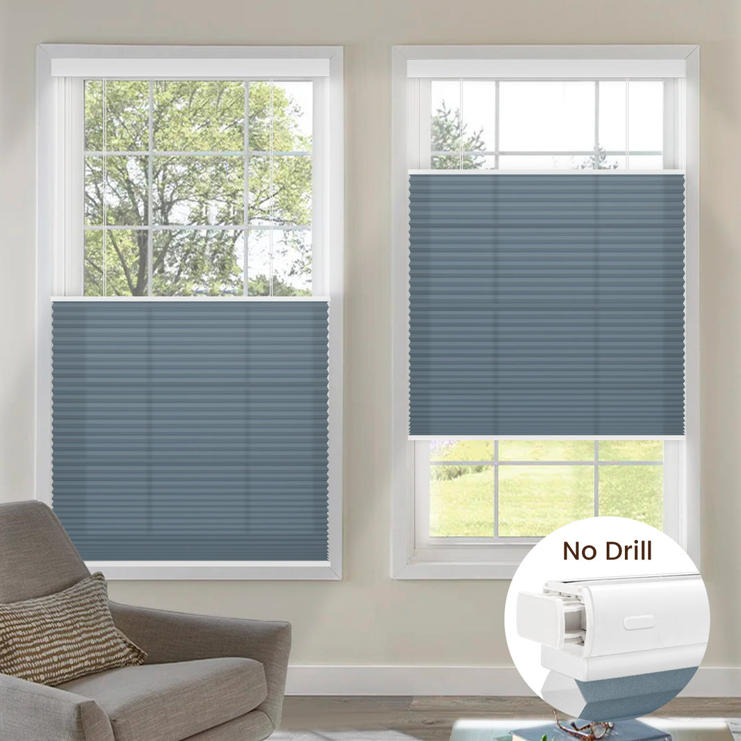 Kincmo No Drill Top Down Bottom Up Cellular Shades, Motorized Light Filtering