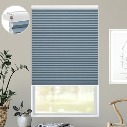 Kincmo No Drill Cellular Shades, Motorized 100% Blackout