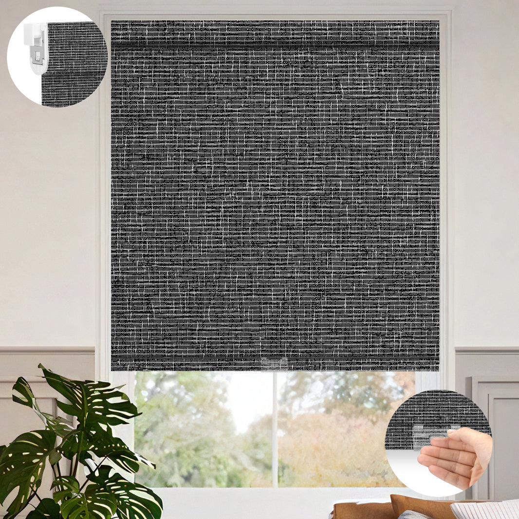 Kincmo No Drill Cordless Roller Shades 100% Blackout - Classic