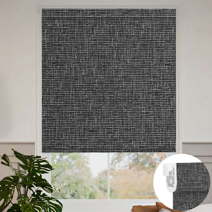 Kincmo No Drill Shades, Motorized 100% Blackout - Classic