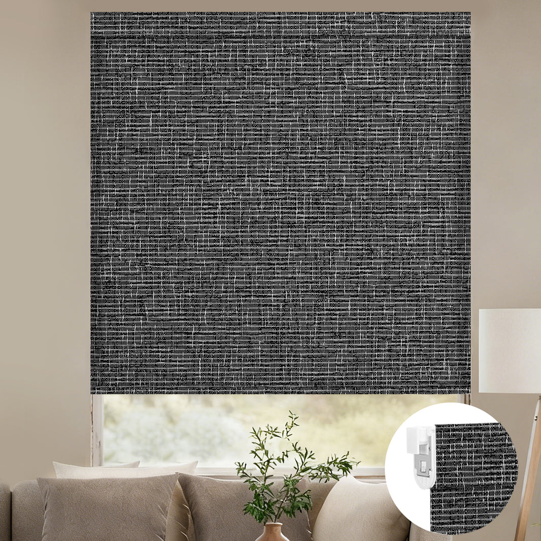 Kincmo No Drill Shades, Motorized 75% Blackout Light Filtering - Classic