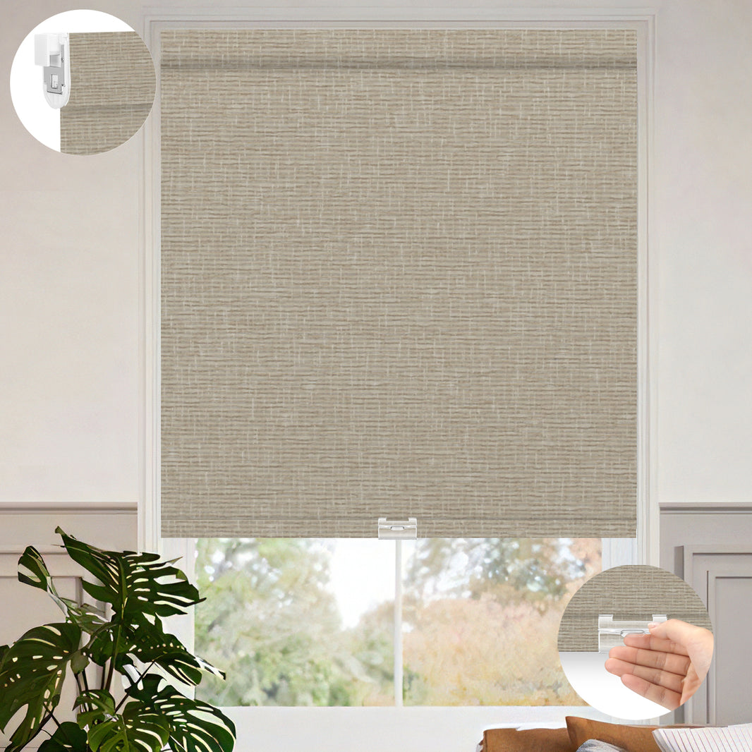 Kincmo No Drill Cordless Roller Shades 100% Blackout - Classic