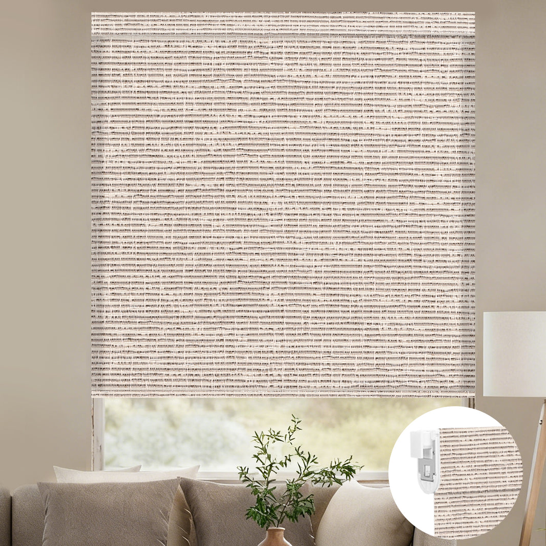 Kincmo No Drill Shades, Motorized 75% Blackout Light Filtering - Classic