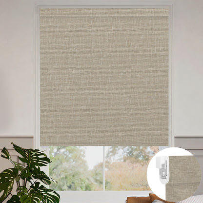 Kincmo No Drill Shades, Motorized 100% Blackout - Classic