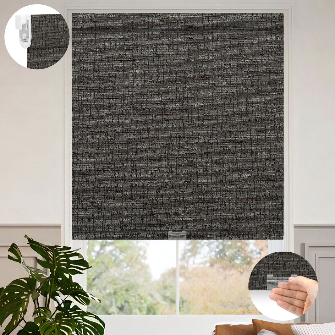 Kincmo No Drill Cordless Roller Shades 100% Blackout - Classic