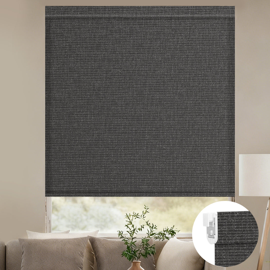 Kincmo No Drill Shades, Motorized 75% Blackout Light Filtering - Classic