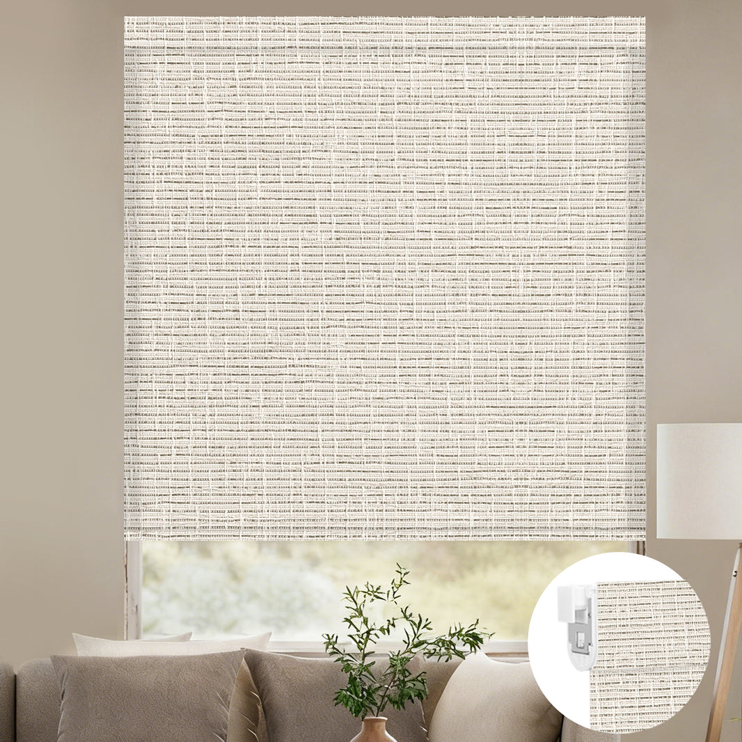 Kincmo No Drill Shades, Motorized 75% Blackout Light Filtering - Classic