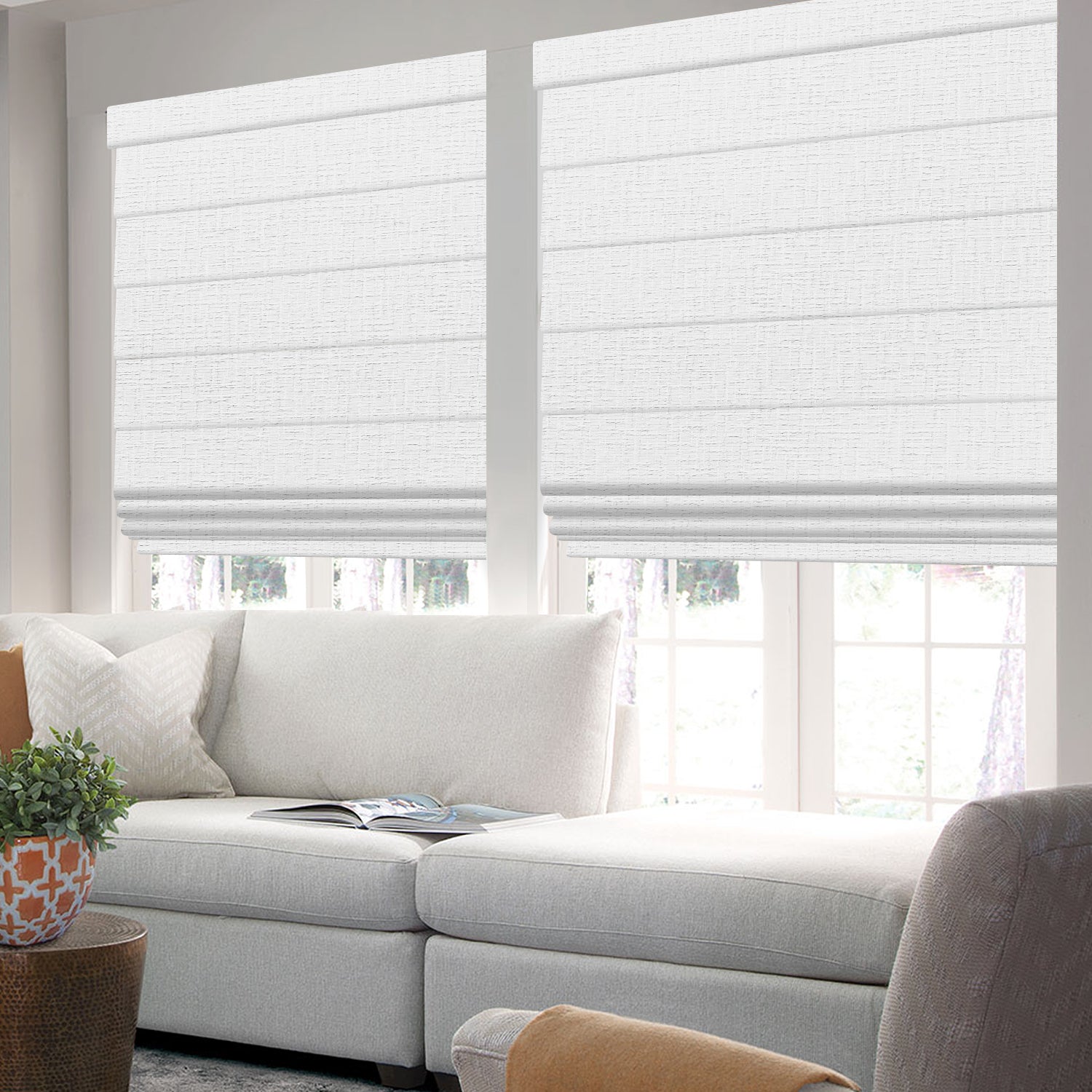 white light filtering roman shades