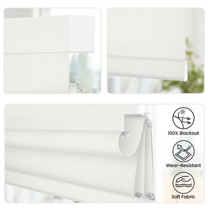 Kincmo Motorized Light Filtering Roman Shades 75%/85% Blackout - Classic