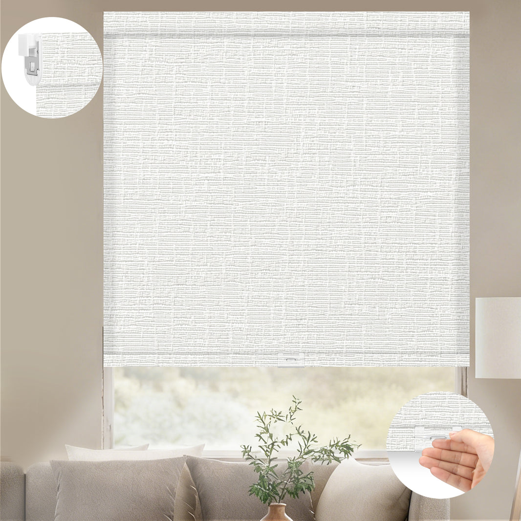 Kincmo No Drill Cordless Light Filtering Roller Shades 75% Blackout - Classic