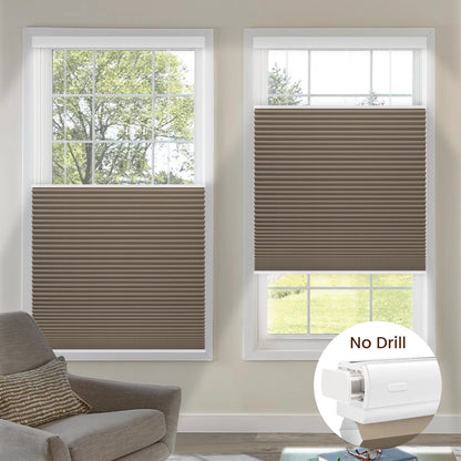 Kincmo No Drill Top Down Bottom Up Cellular Shades, Motorized 100% Blackout