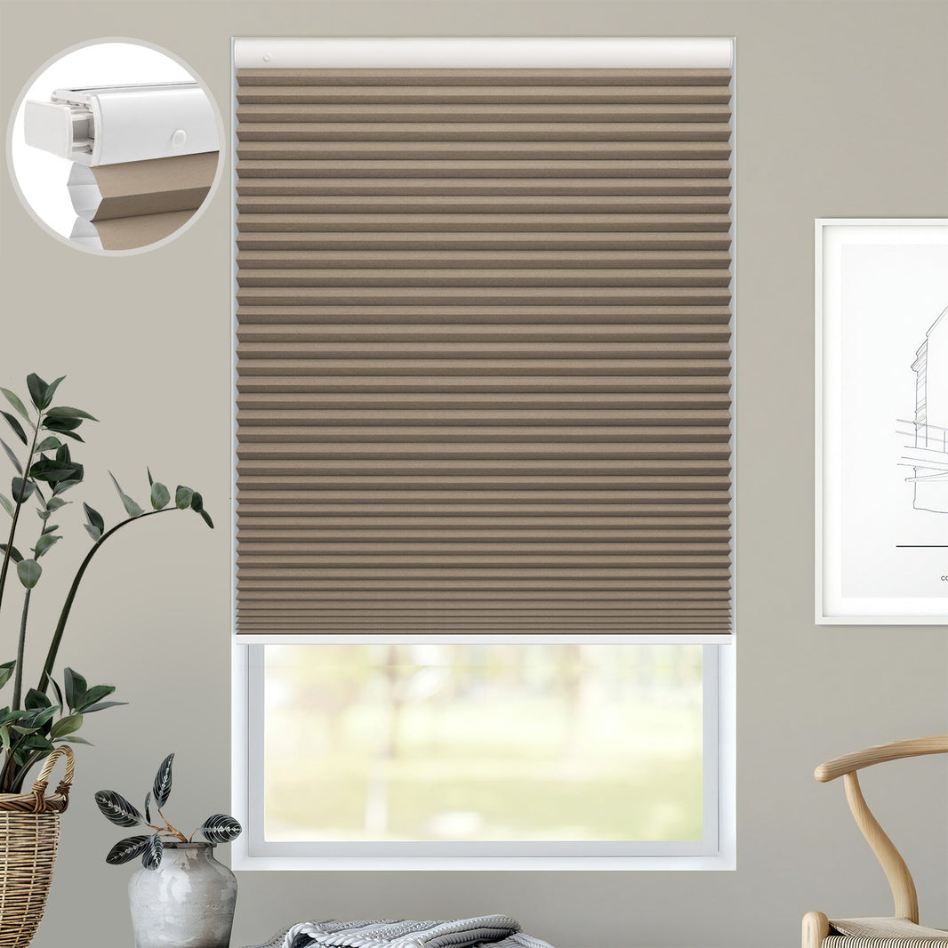 Kincmo No Drill Cellular Shades, Motorized 100% Blackout