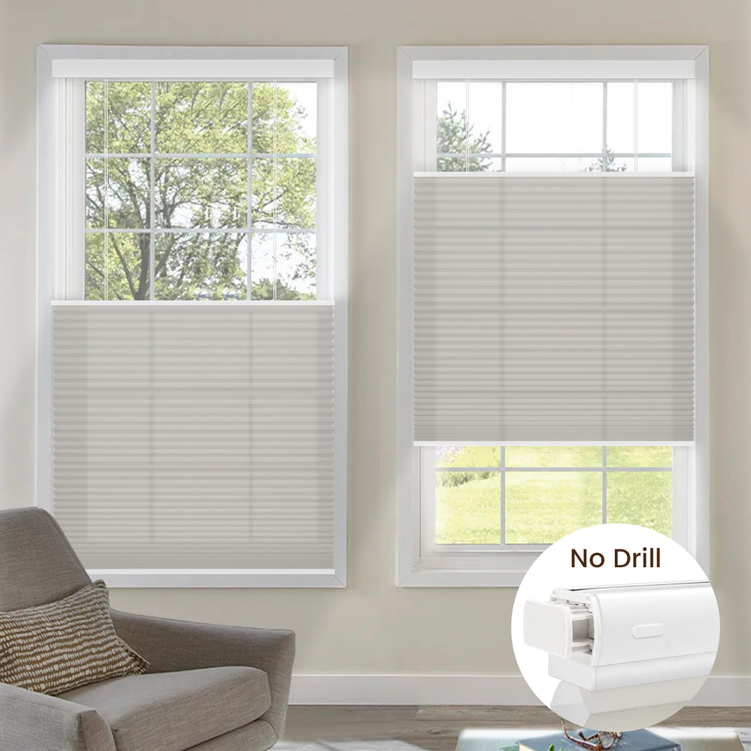 Kincmo No Drill Top Down Bottom Up Cellular Shades, Motorized Light Filtering