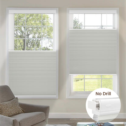 Kincmo No Drill Top Down Bottom Up Cellular Shades, Motorized 100% Blackout