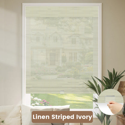 Kincmo Cordless Woven Wood Shades 50%/70%/100% Blackout - Organic Texture