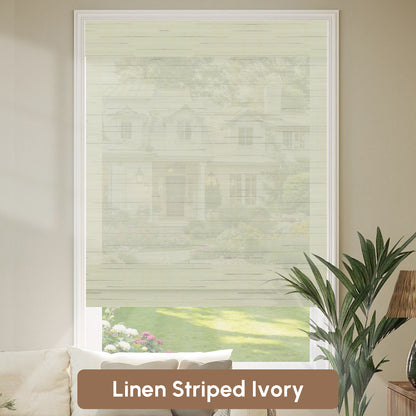 Kincmo Motorized Woven Wood Shades 50%/70%/100% Blackout - Organic Texture