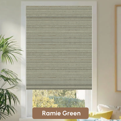 Kincmo Motorized Woven Wood Shades 50%/70%/100% Blackout - Natural Rustic