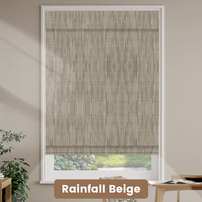 Kincmo Natural Jute Motorized Woven Wood Shades 50%/70%/100% Blackout - Designer