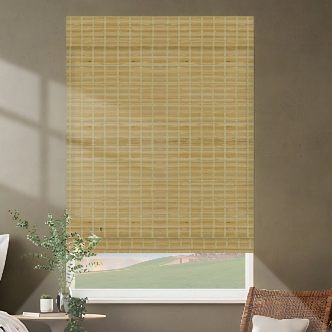 Kincmo Motorized 100% Bamboo Shades 50%/70%/100% Blackout - Pure Bamboo