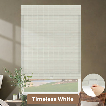 Kincmo Cordless 100% Bamboo Shades 50%/70%/100% Blackout - Pure Bamboo