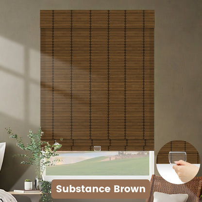 Kincmo Cordless 100% Bamboo Shades 50%/70%/100% Blackout - Pure Bamboo