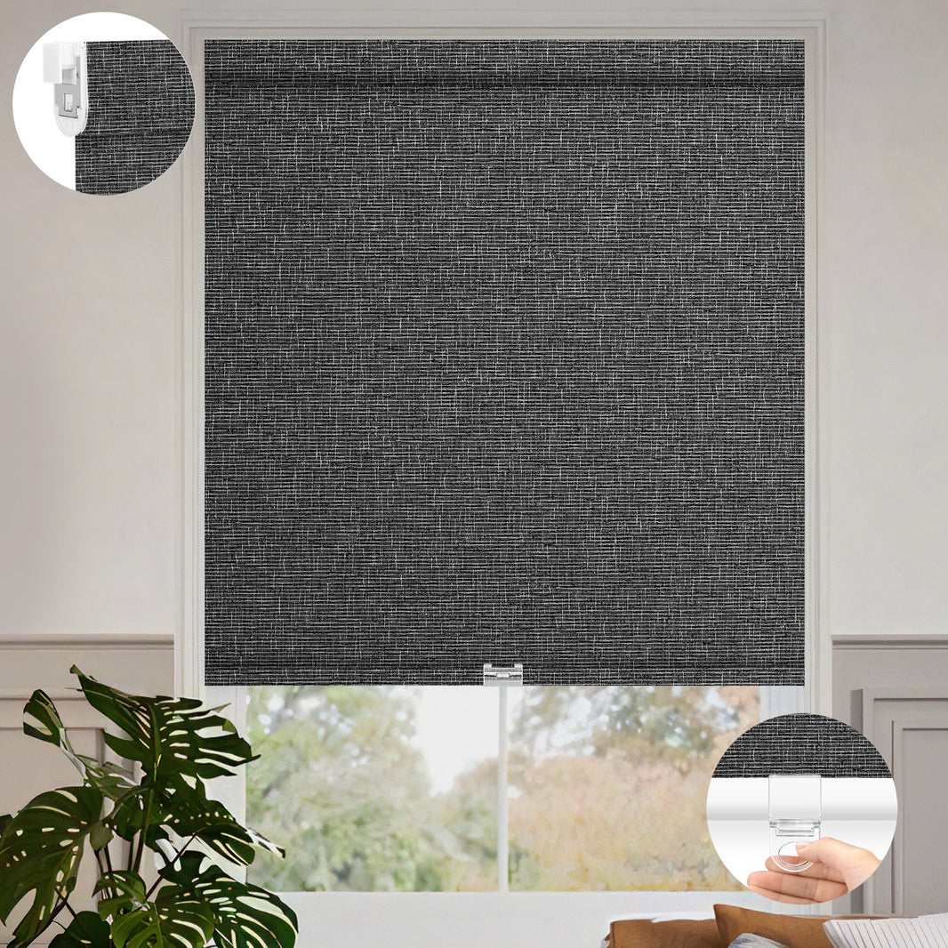 Kincmo No Drill Cordless Roller Shades 100% Blackout - Classic