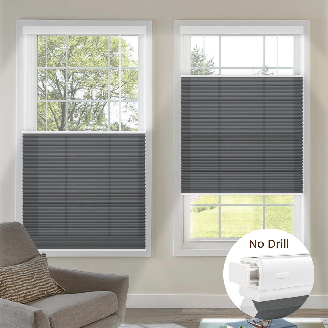 Kincmo No Drill Top Down Bottom Up Cellular Shades, Motorized Light Filtering