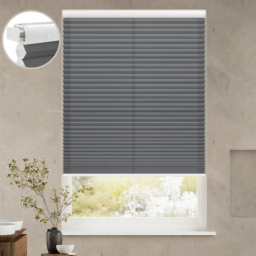 Kincmo No Drill Cellular Shades, Motorized Light Filtering